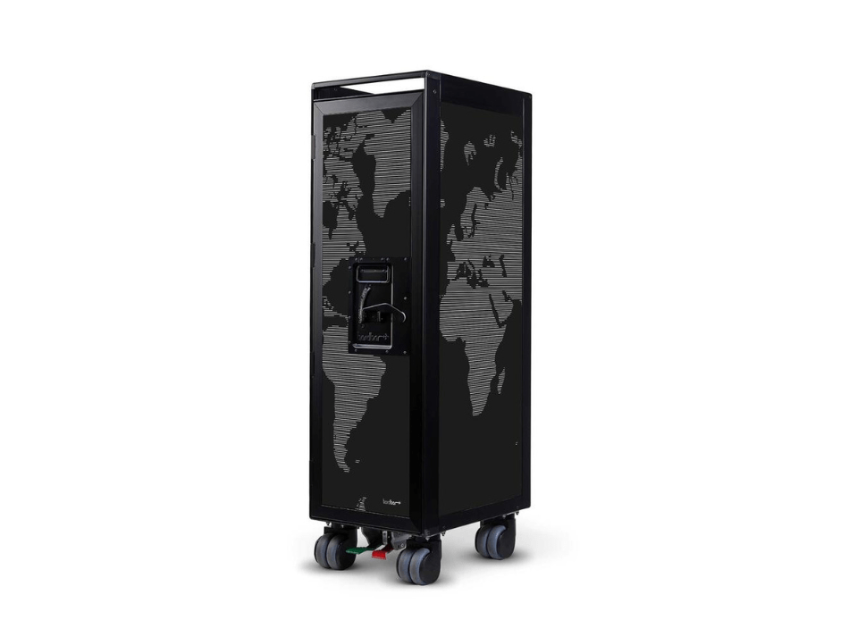 BORDBAR black Flugzeugtrolley worldmap black